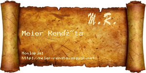 Meier Renáta névjegykártya